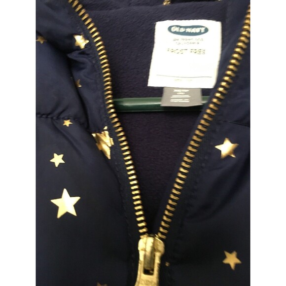 Old Navy Frost Free Girls Star Pattern Full Zip Puffer Coat Jacket Size XS - Picture 4 of 10